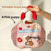 Portable Cloth Tissue Box Cartoon Wall Mount Tissue Bag Multi-Purpose Space Saving Storage Bag For Bathroom