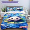 3pcs Panda Lotus Bedding Cover Set, Fashion Classic Popular Print Bedding Set, Soft Comfortable, All - Season Use, For Bedroom, Guest Room182