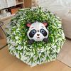 1PC Panda Plant Automatic Open/Close Umbrella with Windproof, 8-Rib Sturdy Canopy, Durable Ribs, Fashionable Design, Outdoor Accessory, Fun Prin, Holi