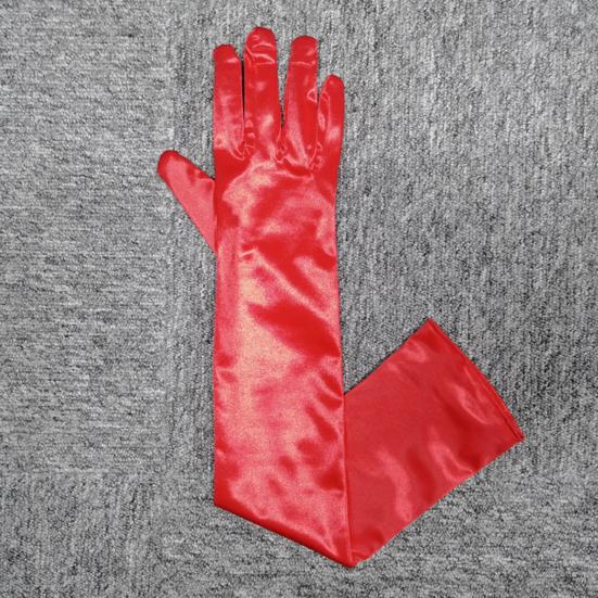 1 Pair Smooth Satin Long Gloves Silky Material Fancy Dress Gloves Wedding Dress Photography Accessories