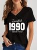 Women V Neck Tshirt Limited 19841985 Edition Graphic Tee Shirt Womens Birthday Y2k Top Funny Vintage Women Oversized T Shirt