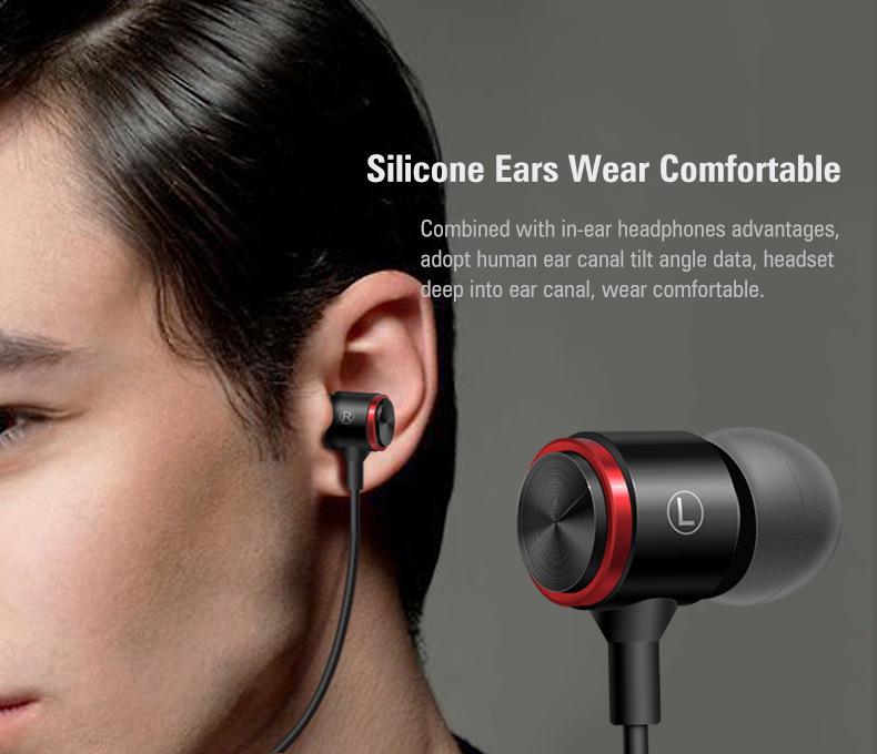 Auricolari Metallo Bassi Potenti Stereo Cablati Auricolare In-ear Microfono Auricolare da Gioco