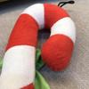 Christmas Candy Cane Squeaky Teddy Dog Toy - Durable Puppy Teething Toy for Pomeranians