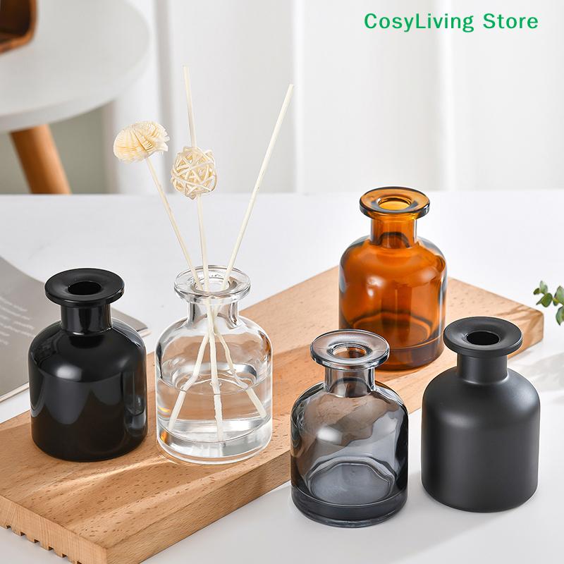 1Pc Essential Oil Bottle Home Fragrance Empty Bottle Rattan Purifying Air Aroma Diffuser Set 50ml For Room Office Decoration