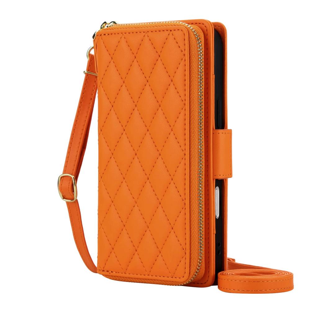 Crossbody peněženkové pouzdro pro iPhone 17 16 15 Pro Max Air 17e 16e 16 15 Plus, s RFID blokováním, na zip, s flip krytem a přihrádkami na karty