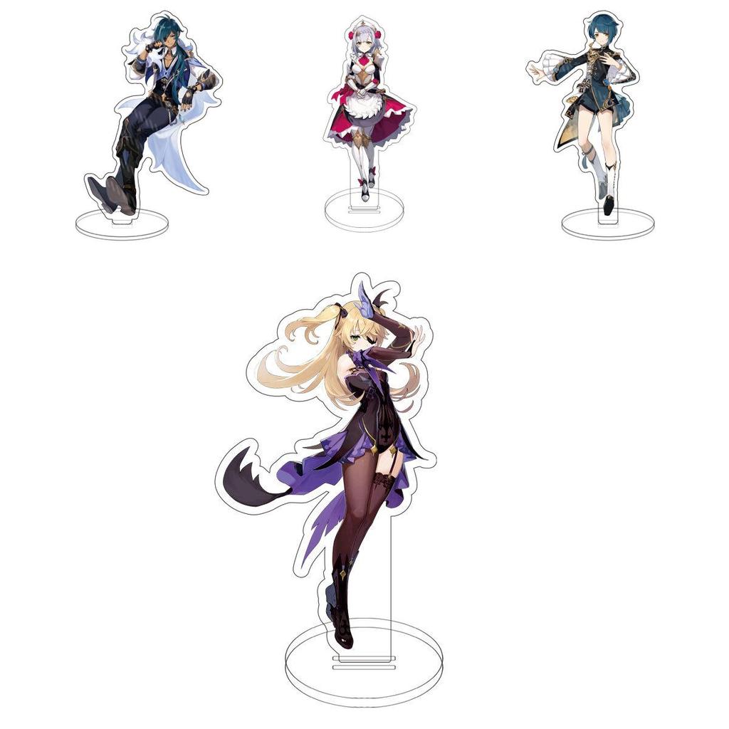 Genshin Impact Barbatos Keqing Barbara Hutao Acrylic Figure Stand Ideal For Decor