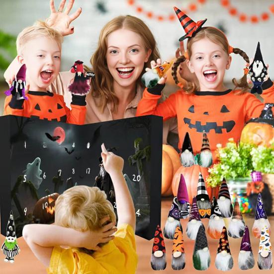 Calendar de Advent Halloween Elf 24 de Zile Calendar de Advent Halloween Gnom Surpriză Calendare de Advent Decor