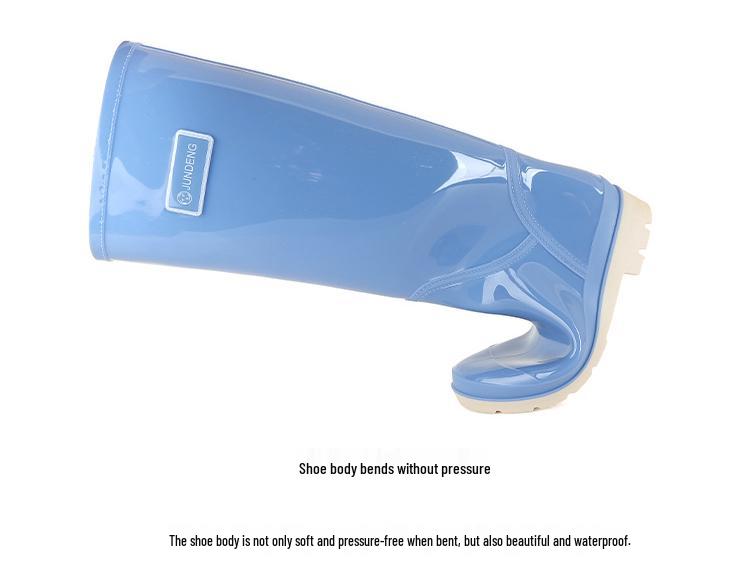 Женские 42 см Очень Высокие Нескользящие Утолщенные Водонепроницаемые Резиновые Сапоги для Путешествий, Уборки Столовой и Модной Носки