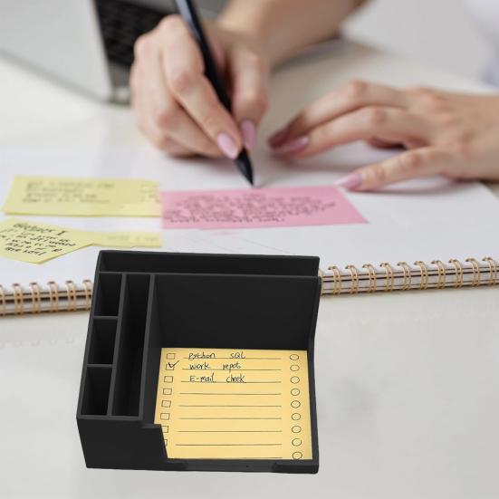 Note Holder with Templates Weekly Planner Notepad Plastic Memo Pad Organizer And Phone Stand for 3x3 Inch Notes Desktop Accessory
