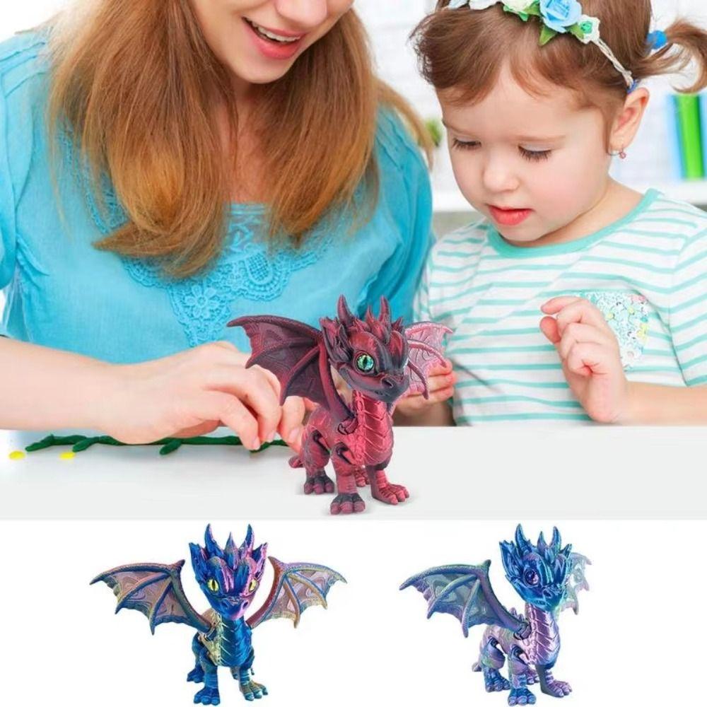 Simulation Flying Dragon Figures Articulated Dragon Model Toy 3D Printed Dragon Home Decor