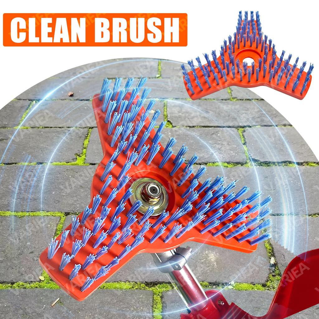 Heavy-Duty 10-Inch Nylon 3T Cleaning Brush Replacement Head for Lawn Mower - 1-Inch Mounting Hole Diameter, Large Area Cleaning Brush