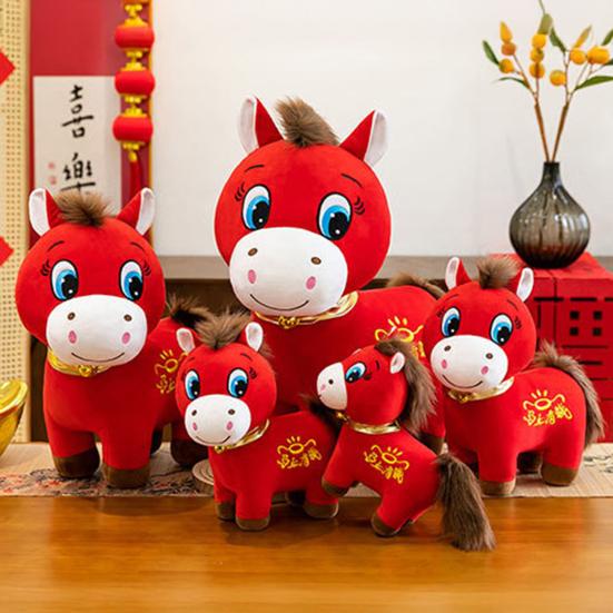 2026 Year of The Horse Plush Toy Red Little Horse Doll Embroidery Desktop Ornament Good Luck Unique Auspicious Gift