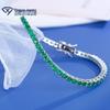 Silver Green Zambian Gemstone Tennis Bracelet for Women - Elegant and Simple Design