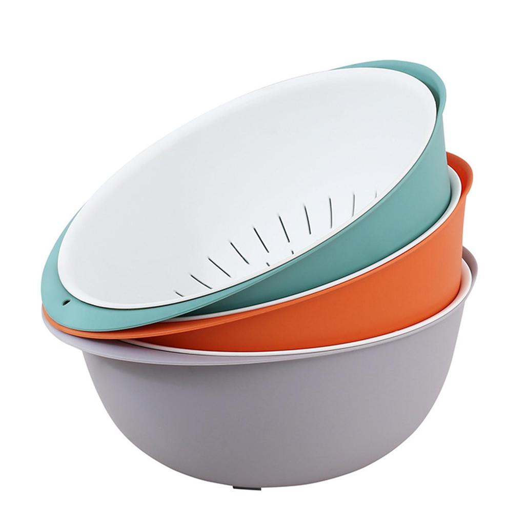Kitchen Bowl And Strainer Set, Detachable Double-Layer Multi-Purpose Drain Basket for Mixing Noodles