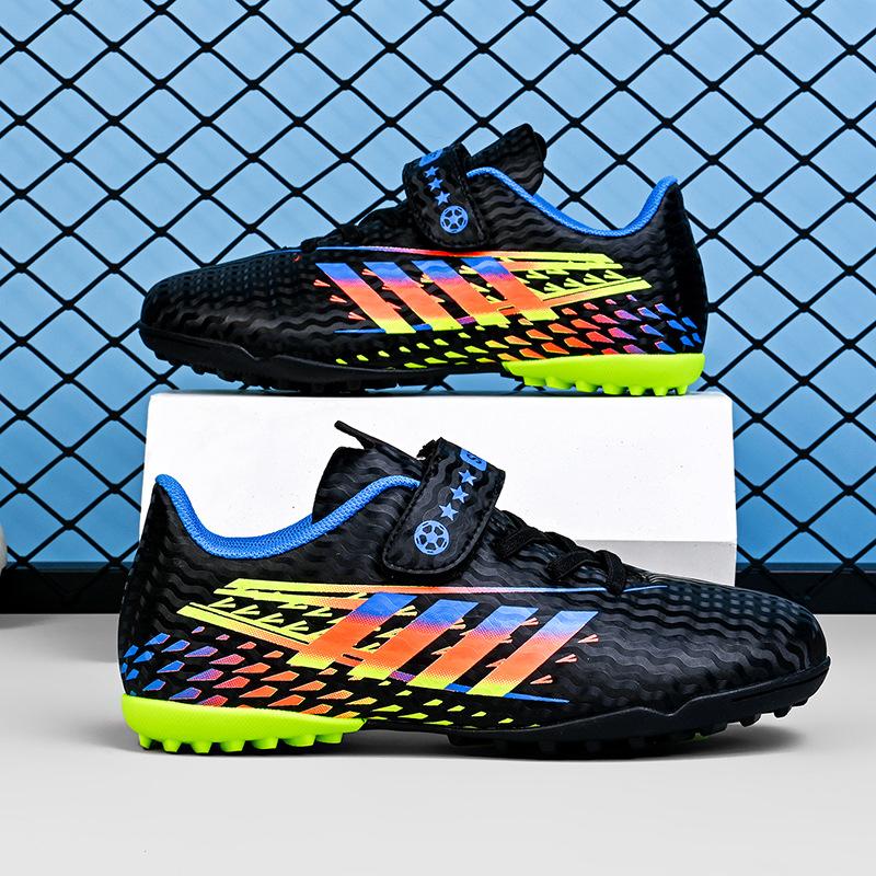 Children's Football Shoes Boys AG Spikes Artificial Grass Sports Outdoor Game Training Shoes TF Broken Nails Flat Bottom Girls