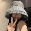 Summer Women's Sunshade Hat Sun Face Covering Fashion Thousand Bird Plaid Sunscreen Fisherman Hat