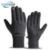 Gobygo Two-Finger Exposed Gloves Anti-Slip Windproof Fleece Winter Outdoor Cycling Gloves Touch Screen Warming Gloves Men Women