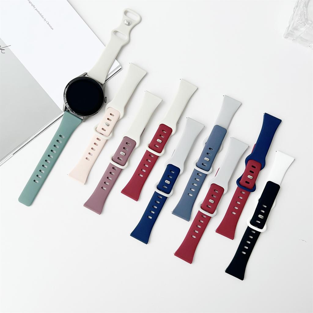 20 22mm Watch Strap for Samsung Galaxy Watch 6/5/4 40 44/Watch 5 Pro 45/Watch 6/4 Classic 43 47mm Soft Slim Silicone Band Correa