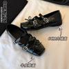 Spring and summer new silver bow ballet shoes femininity cross strap versatile Mary Jane shoes