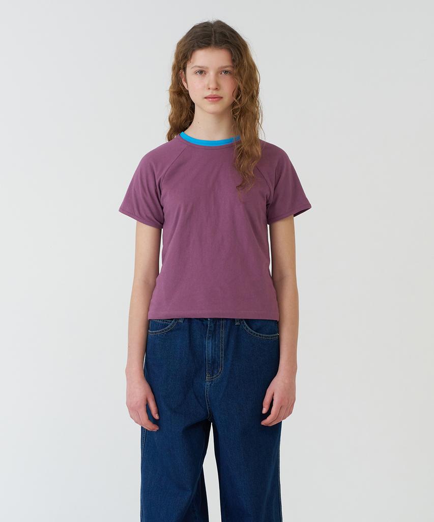 PESTO Raglan Short Sleeve T-Shirt Red Bean