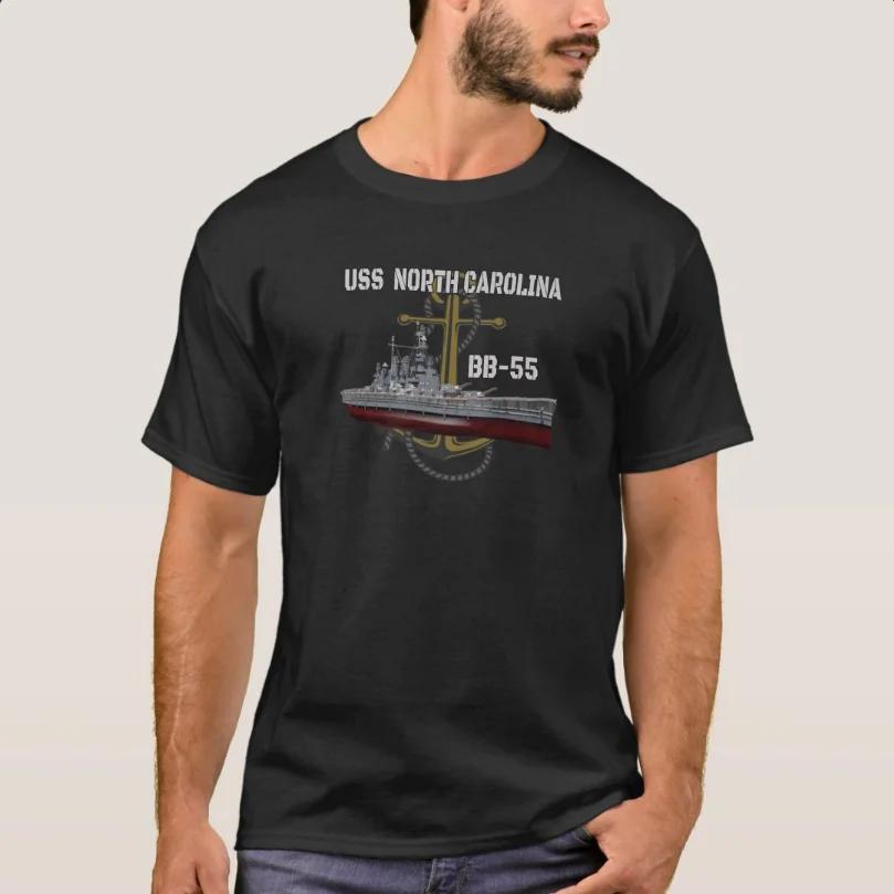 

WWII American Warship USS North Carolina BB55 Battleship TShirt 100 Cotton ONeck Short Sleeve Casual Mens Tshirt Size S3XL S