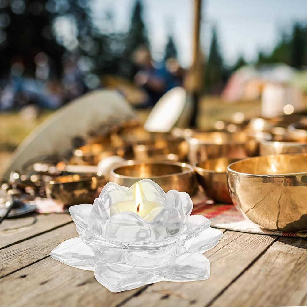 Glass Candle Holder Lotus Candle Holder Easy Maintenance