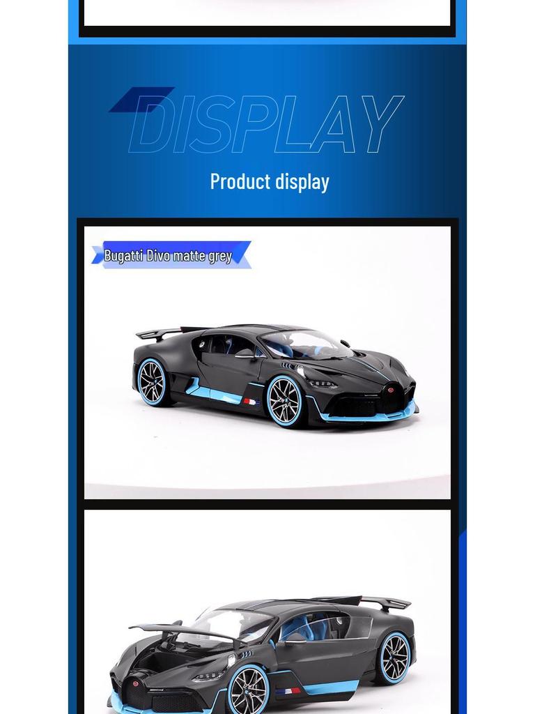 Bimego 1:18 Bugatti Divo Alloy Supercar Model with Windows