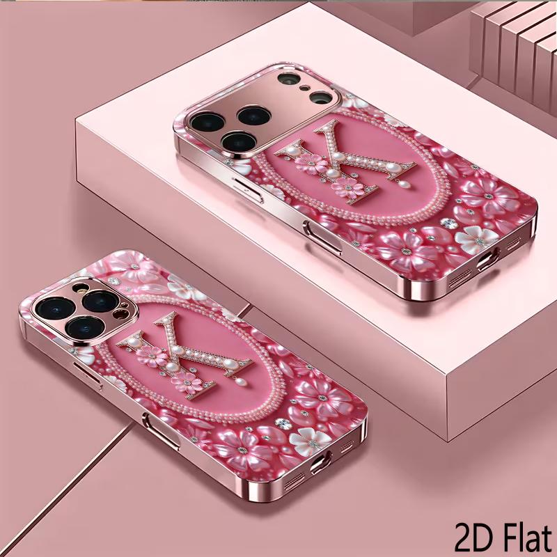 Pearl 2DFlat For iPhone17 18 16 15 14 13 12 11 Pro Max XS XR 8 7Plus Phone Cover Shockproof Protective Back Cover