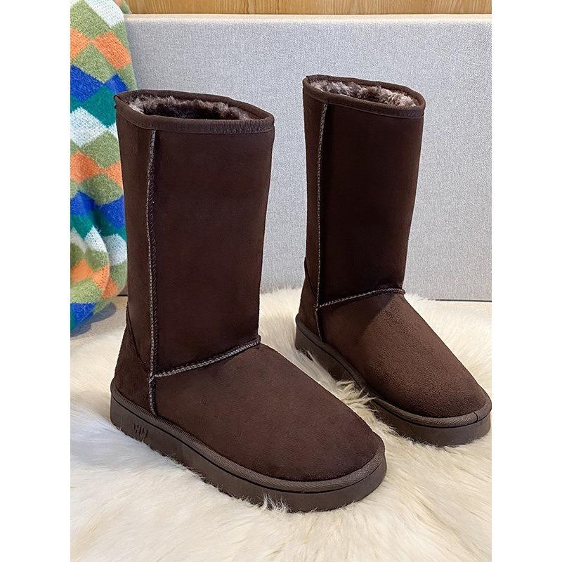 Cm boots cotton shoes women can't wear knee boots in winter long boots flat-bottomed velvet thickened boots high boots snow boots