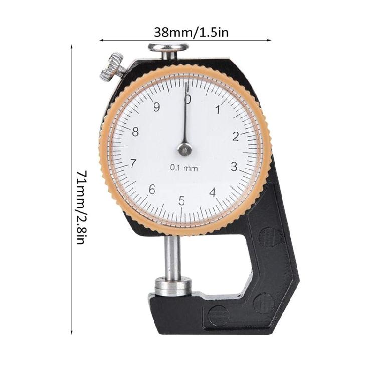 0~10mm Dial Thickness Gauge 0.1mm Tester Thickness Measuring Tool for Leather