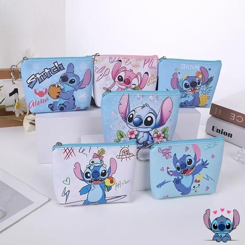 Disney Stitch Cute Creative Coin Purse Student Mini Bag Portable Card Holder Cartoon Key Storage Bag Womens Wallet As Birthday Gift