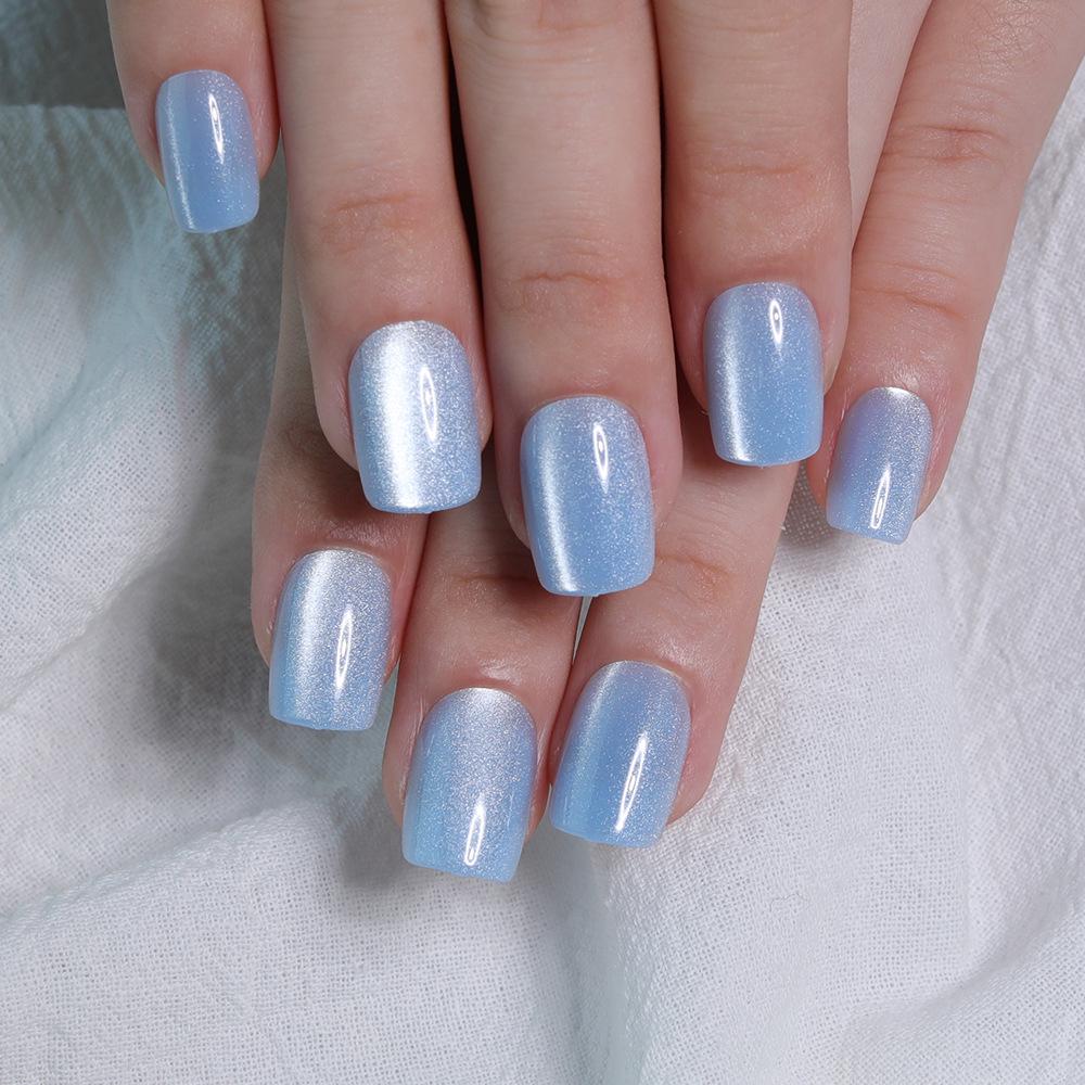 31 Colors Advanced Flash Cat Eye Short Square Press-On Nails - 30PCS Box