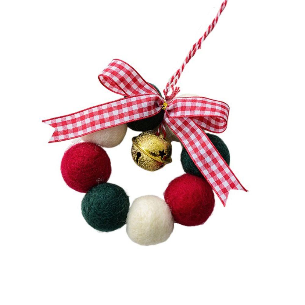 

Small Bell Christmas Tree Ornament Creative Xmas Ornament Mini Wreath Pendant Christmas Decoration Style E