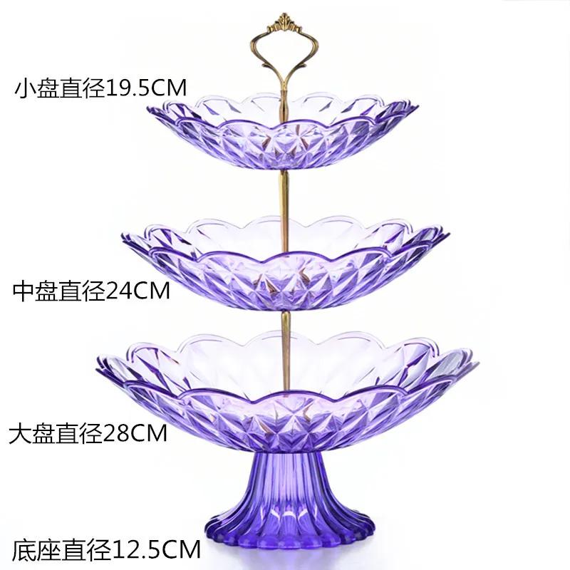 2/3 Tiers Fruit Snack Tray Plastic Bowls Desserts Holder Nuts Candy Displat Stand Decorative Party Serving Tray for Home Party
