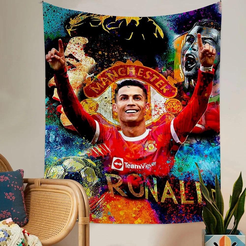 Portugal Super Football Star CR7 Cristiano Ronaldo Anime Tapestry Art Science Fiction Room Home Decor Wall Art Decor