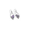 Natural Amethyst Dangle Earrings In Textured 925 Sterling Silver – Handmade Boho Chic Drop Earrings, Dainty Earrings for Women & Girls by ZIVORI