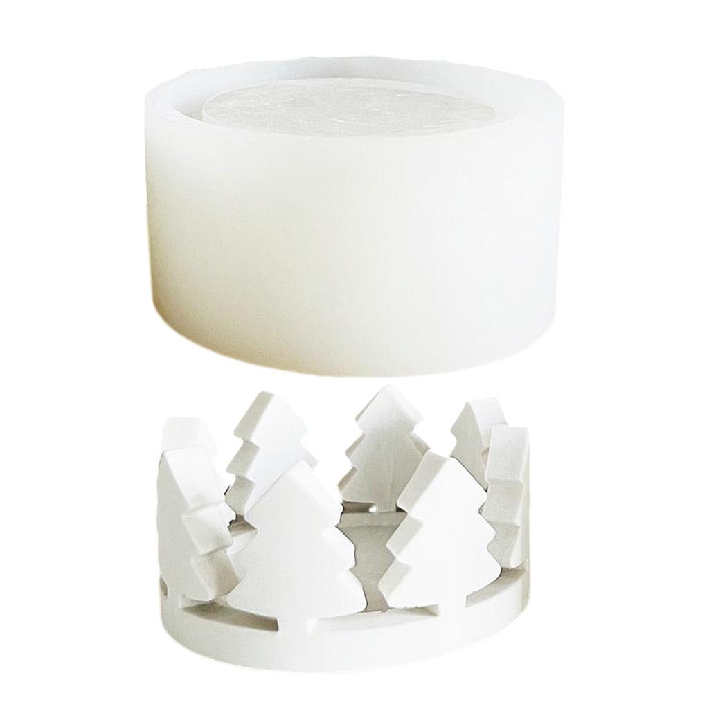Silicone Tealight Candle Holder Mold Christmas Tree Flower Tealight Candle Bases Silicone Mold for Crafting Projects