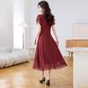 Kebeier Mother-of-the-Bride Elegant Chiffon V-Neck Dress
