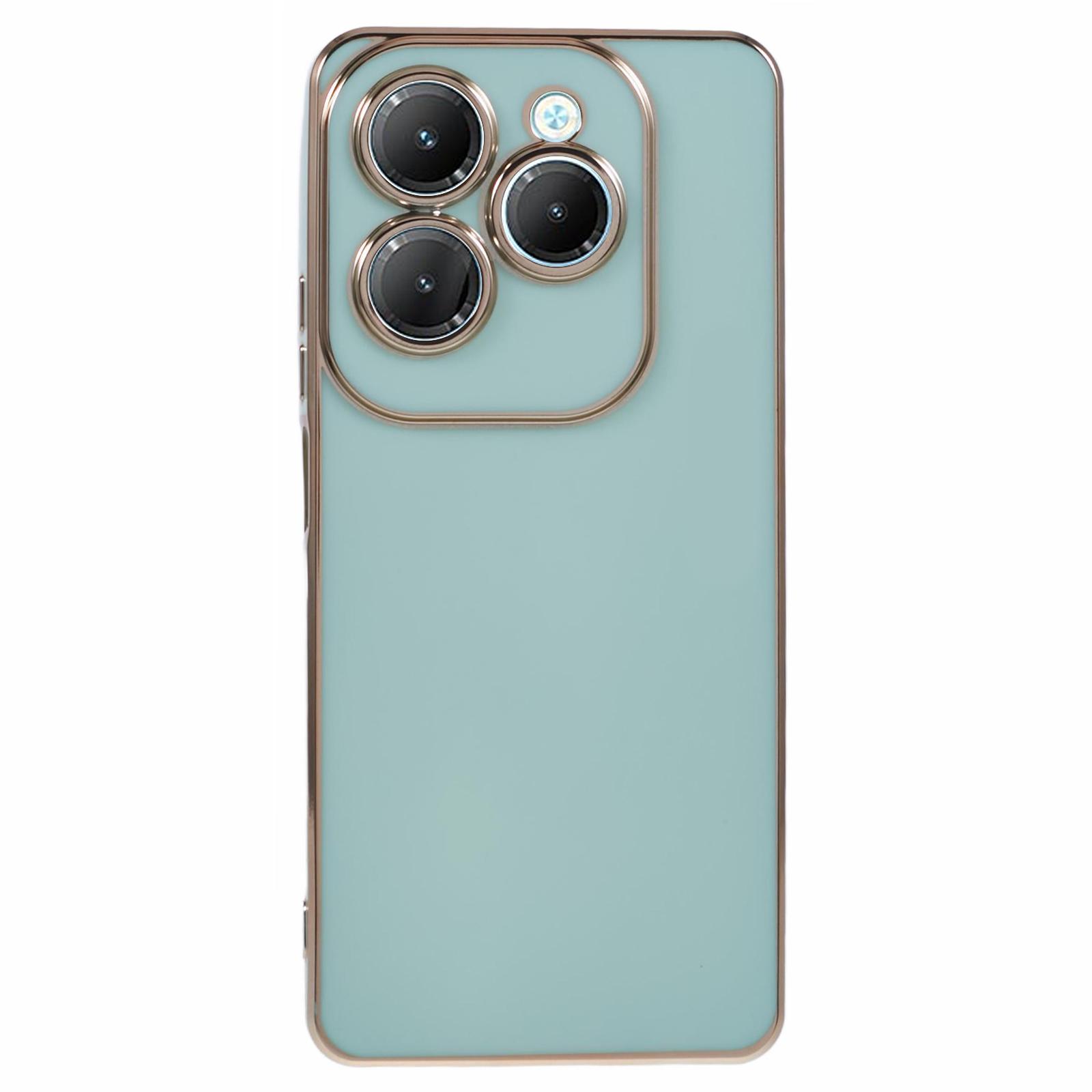 

For Infinix Hot 40/Hot 40 Pro/TECNO Spark 20 Pro Case 6D Electroplating Protective TPU Phone Cover Cyan