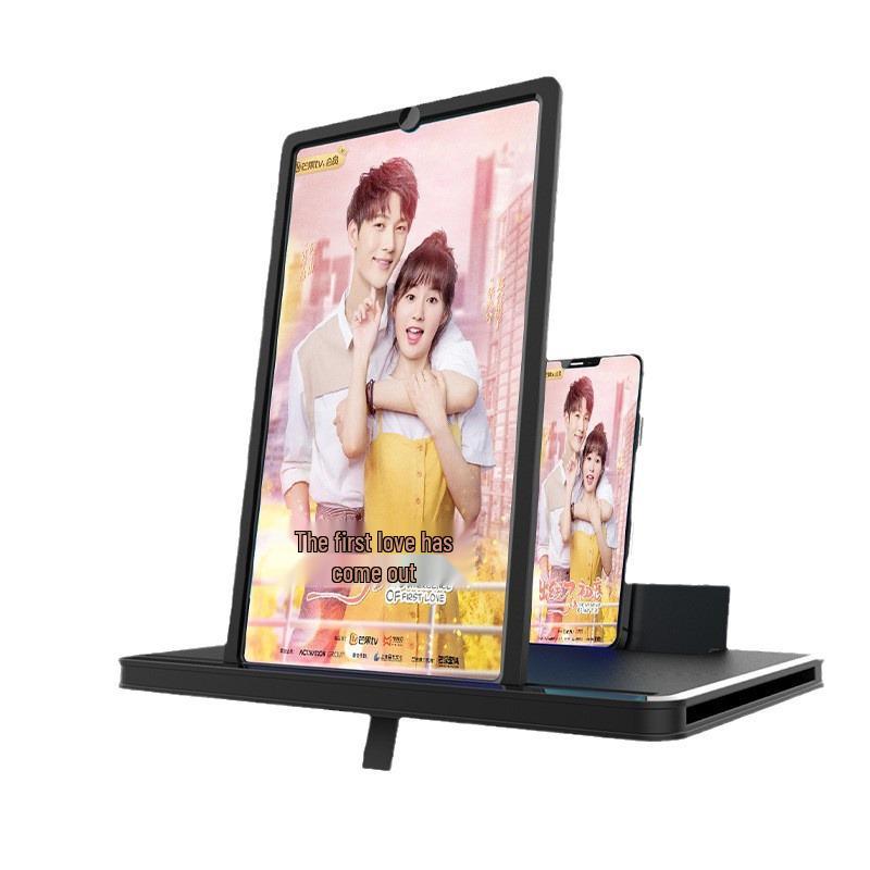 Ultra Clear Mobile Phone Screen Magnifier with Pull-out Vertical & Horizontal Projection, Eye Protection, and Tablet-style Stand