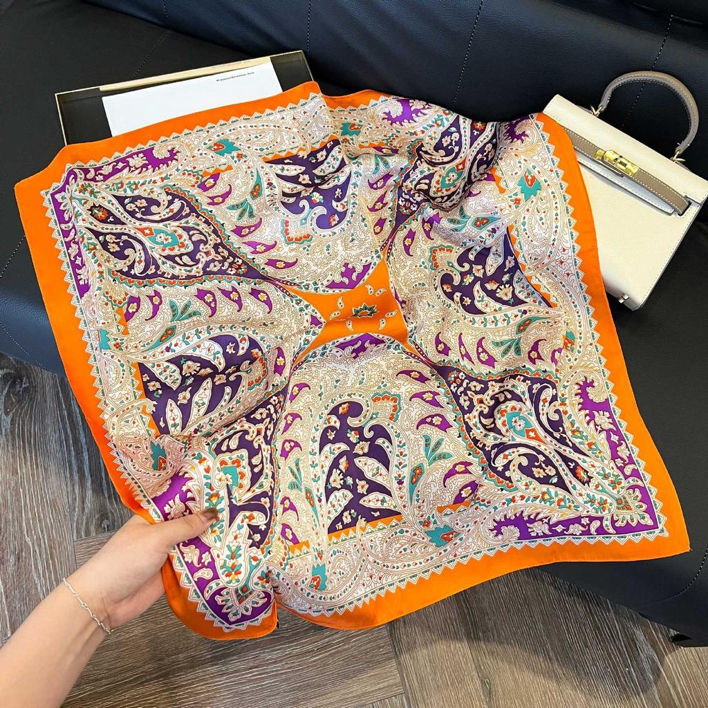 Fashionable Imitation Silk Scarf Set With Retro Waistcoat And Stylish Square Scarf Ideal For Neck Protection