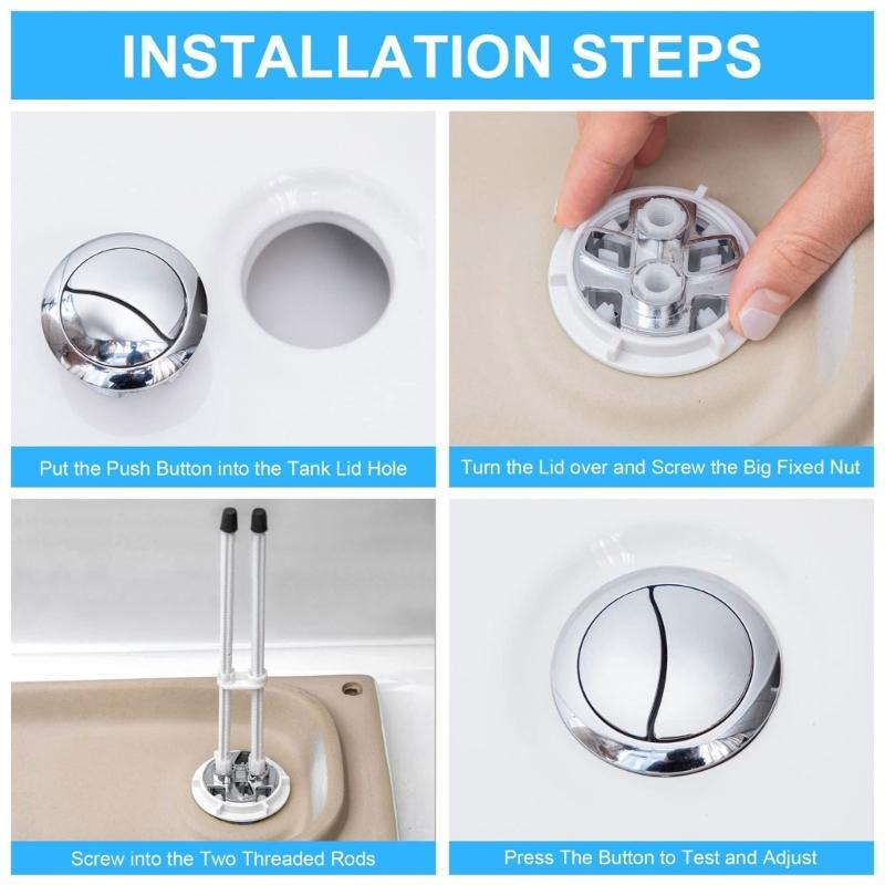 Toilet Push Button Adjustable Top Push Button Toilet Tank Button Replacement for Most Double Flush Toilet Enduring