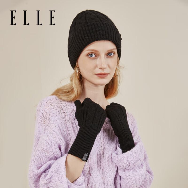 Dámské zimní rukavice ELLE ze 100% jehněčí vlny s dotykovou obrazovkou