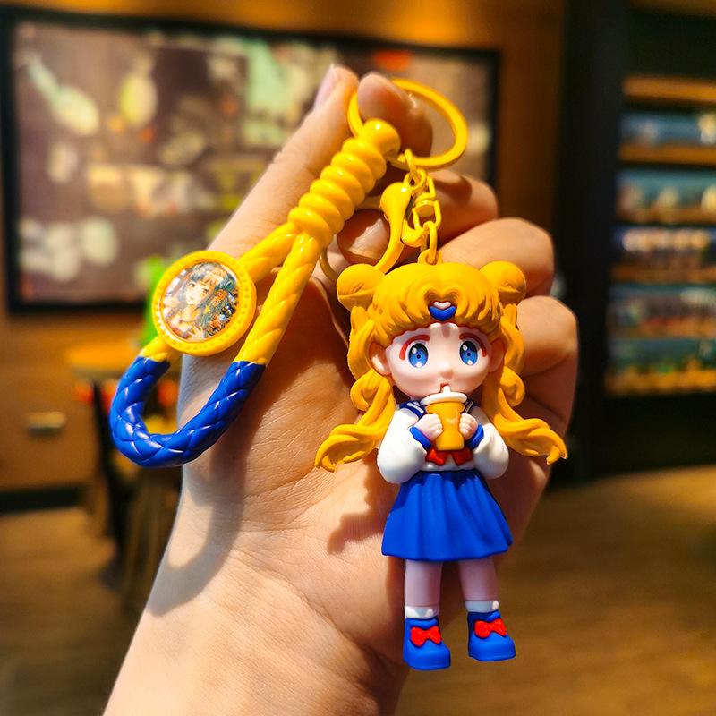 Woven Cartoon Sailor Moon Keychain for Couple Car Bag Luna Doll Keychain Kawaii Cute Personalized Gifts Y2k Fashion Toys Anime