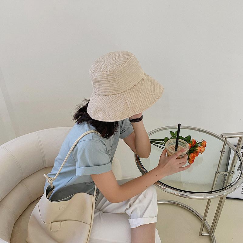 Trendy Beige Fisherman Hat For Women Korean Style Casual Sun Hat Breathable For All Seasons