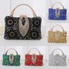 Pochette da sera metallizzata da donna con decorazioni di strass per eventi formali