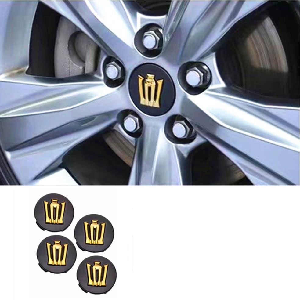 Uniumbi 220 Series Crown Center Cap Set of 4 Wheel Center Cap Hub Cap Wheel Cover (Gold)