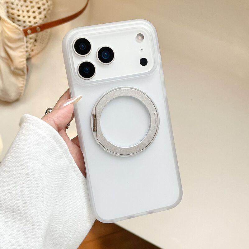 Magnetic Rotating Stand Case IPhone 17 Pro Max With Hidden Hinge Matte Finish Shockproof Cover
