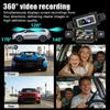 360° autokamera se 4 objektivy pro auta, WiFi aplikace, 1080P, 4-kanálový videozáznamník jízdy, kamera do kabiny a zadní kamera