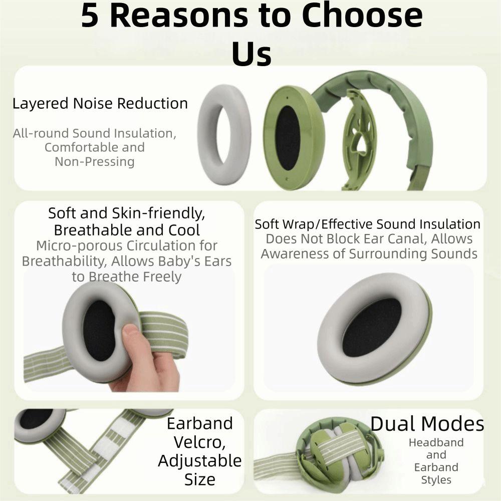 Odolná dětská ochrana sluchu Sluchátka pro miminka Lehká sluchátka pro miminka Ochrana uší pro miminka a batolata
